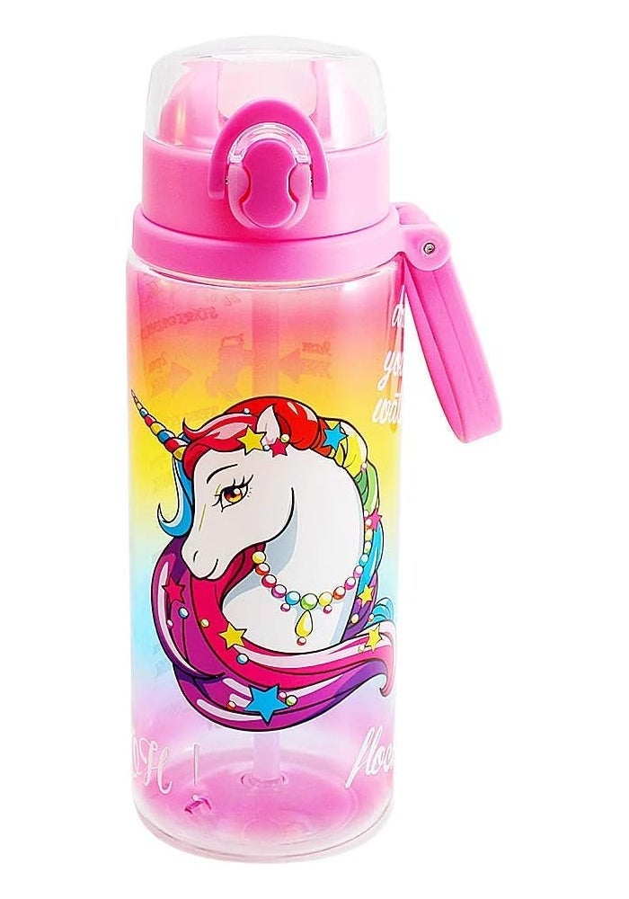Home Tune 23oz Unicorn Kids Water Bottle - BPA Free, Leak-Proof with Auto Flip Cap - Image 1